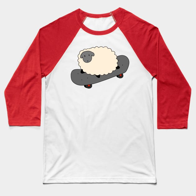 Skateboard Sheep Baseball T-Shirt by saradaboru